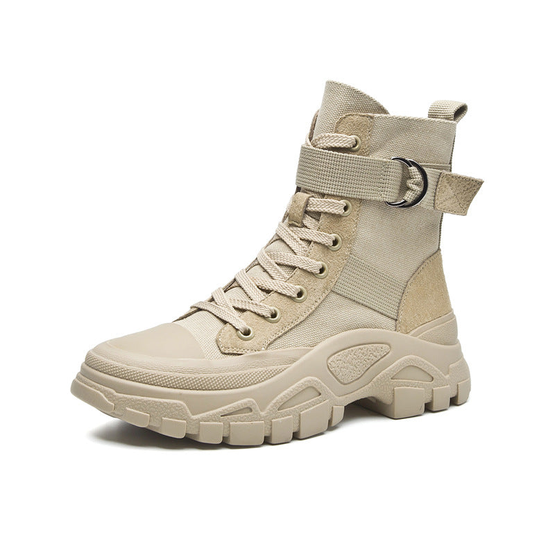 Women's Dr. Martens Autumn Three Colors Motorcycle Thin Breathable Handsome Increased Women's Leather Boots