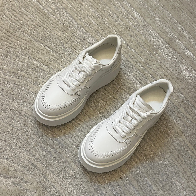Women's Platform White Height Increasing Small Breathable Women's Casual Shoes