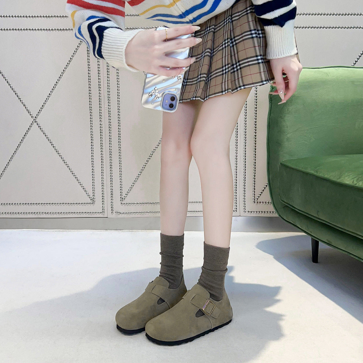 Women's & Men's Cow Suede All-inclusive Cork Platform Height Increasing Women's Casual Shoes
