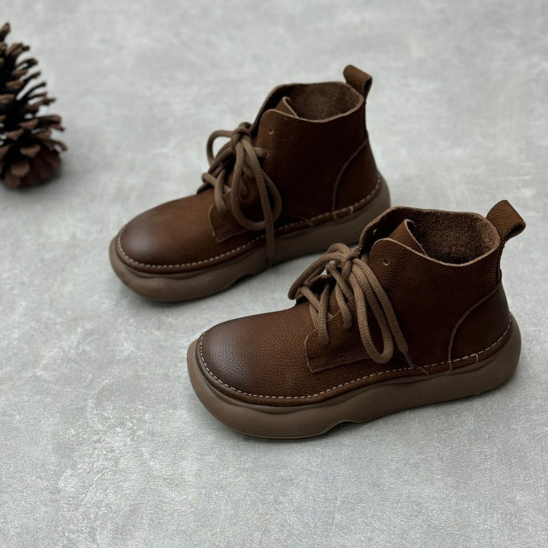 Women's Short Handmade Cotton Linen Style Wide Boots