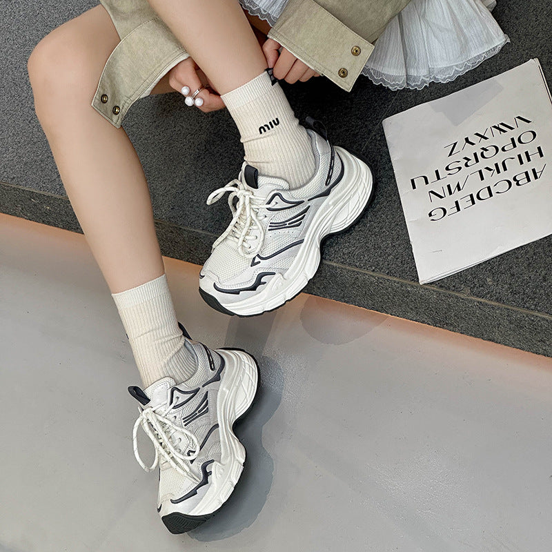 Women's Genuine Sier Dad Platform Muffin Mesh Versatile Women's Sports Shoes
