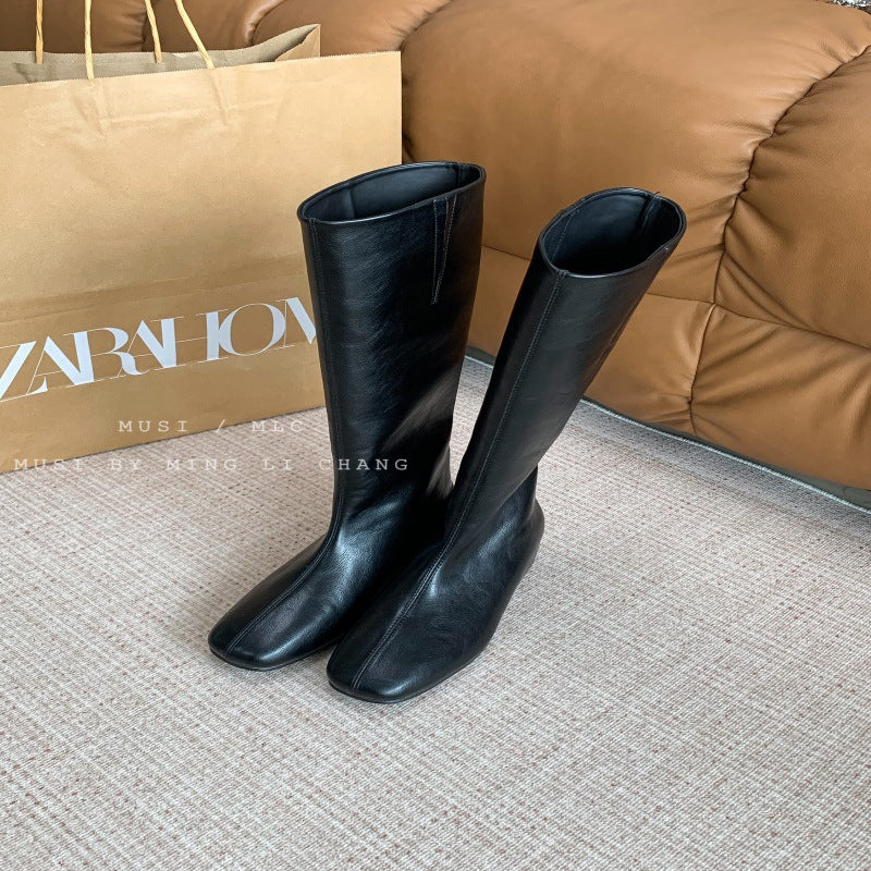 Simple Without Tax Winter Female Middle Wedge Boots
