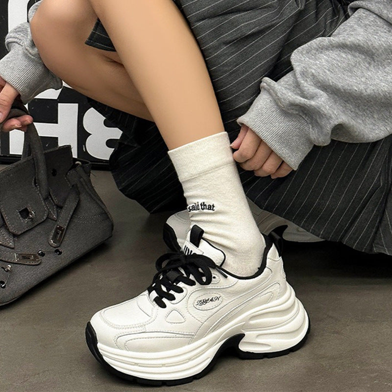 Women's Thick Bottom Heightened Daddy Spring Soft Sneakers