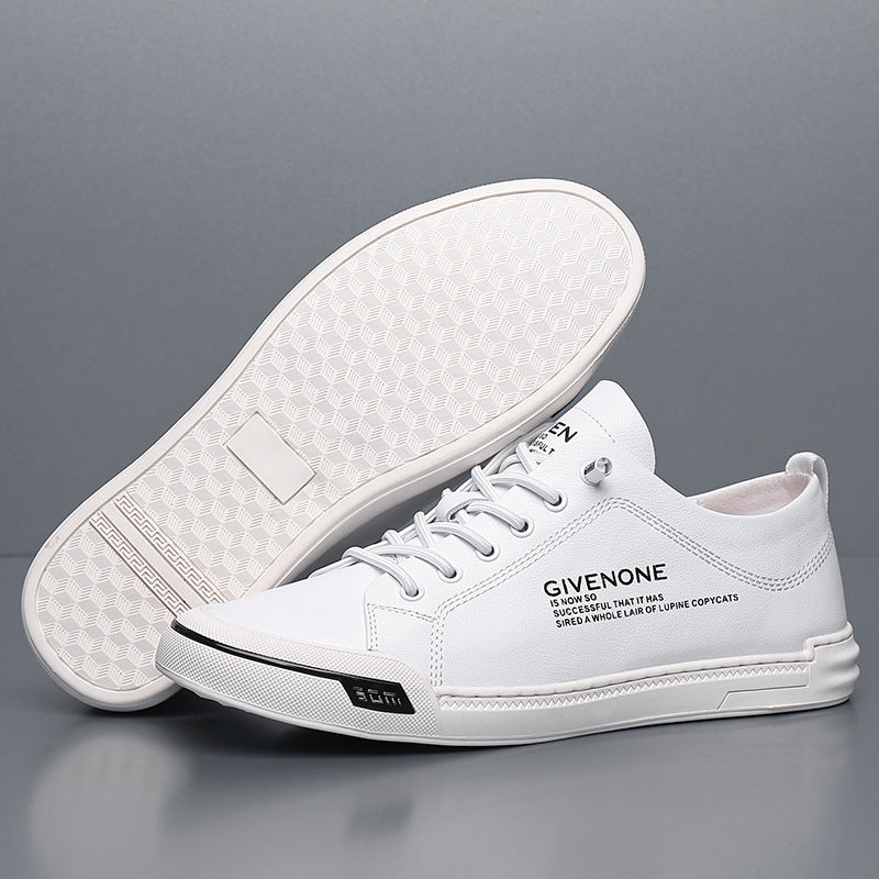 Spring Versatile Fashion Sports Leisure Round Leather Shoes