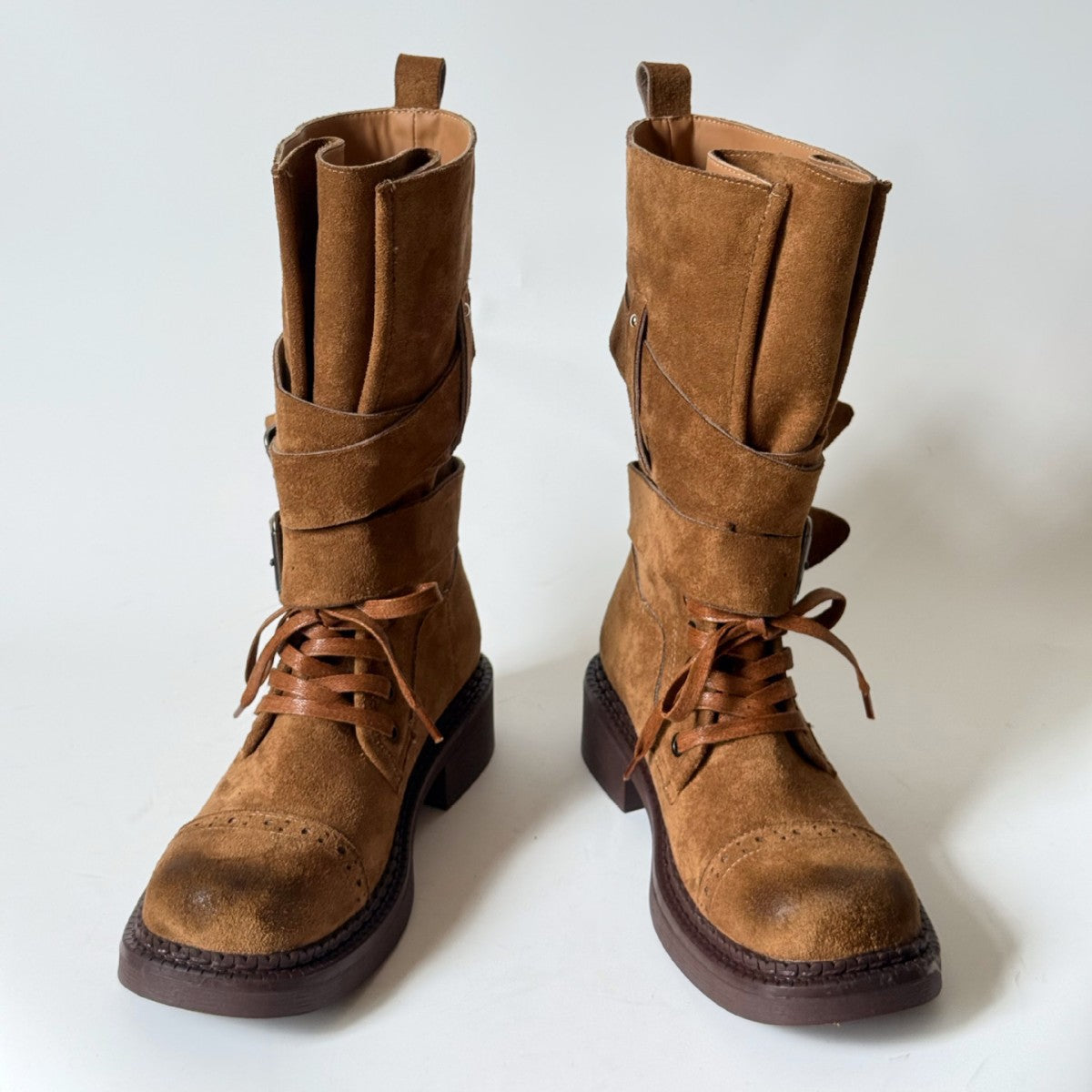 Women's Retro Martin Autumn Thick Bottom Belt Women's Leather Boots