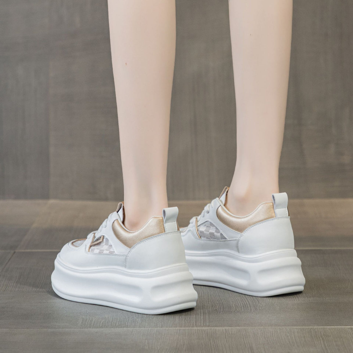 Women's Surface White Spring Height Increasing Insole Versatile Sports Women's Casual Shoes