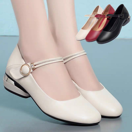 Women's Mouth Chunky Soft Bottom Mom Mary Women's Fashion Shoes