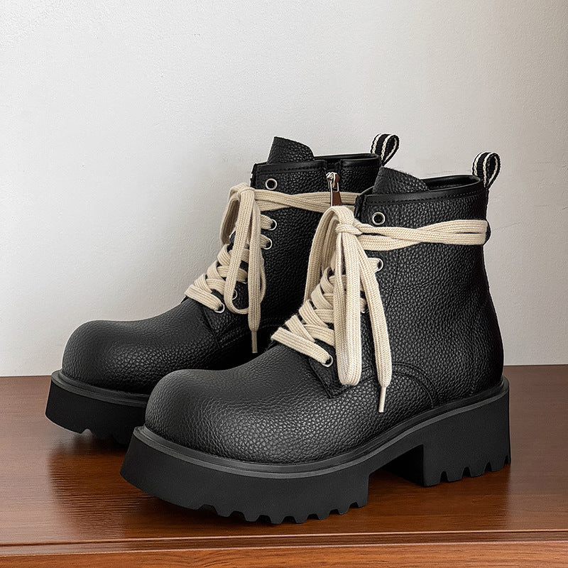 Fashion British Minimalist Chelsea Soft Bottom Comfortable Tooling Smoke Boots