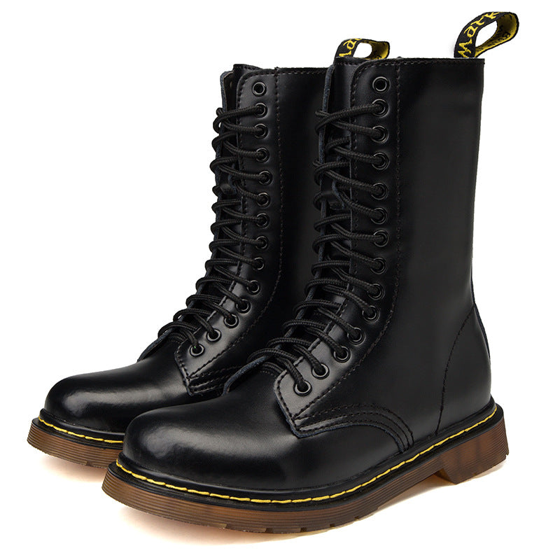 Women's & Men's Large Size British Riding Long Biker Men's Martin Boots