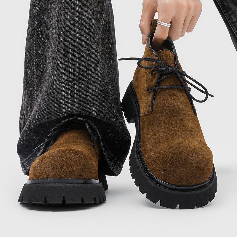 Men's Commuting Trend Korean Fashion Suede Trendy High Top Men's Martin Boots