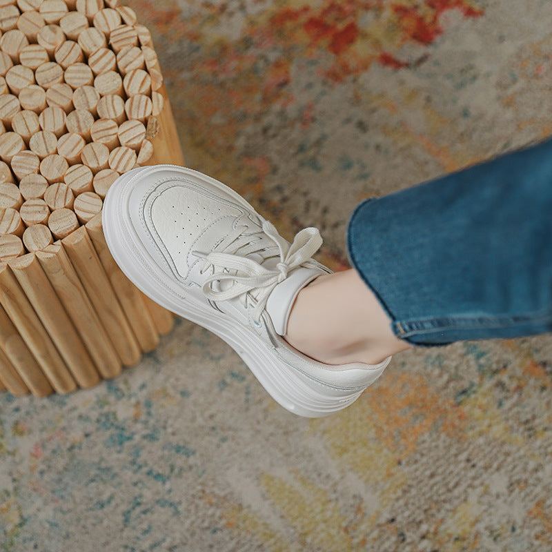 Height Increasing Insole Platform White Female Sports Casual Shoes