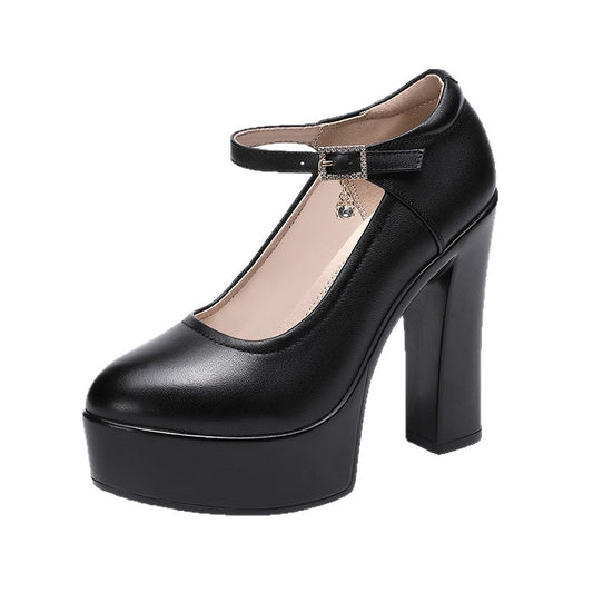 Women's Toe Waterproof Platform Thick Bottom Small Size Cheongsam Catwalk Performance Heels