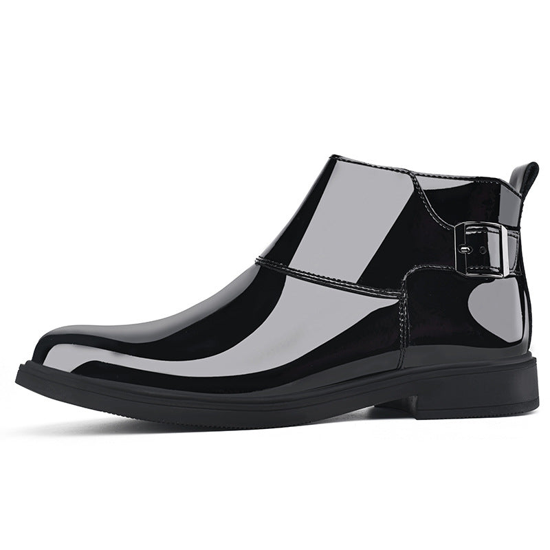 Men's Pointed Toe Business Formal Wear Mirror Men's Leather Boots