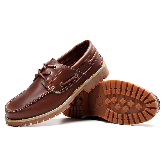 Men's Top Layer Cowhide Classic Boat British Men's Casual Shoes