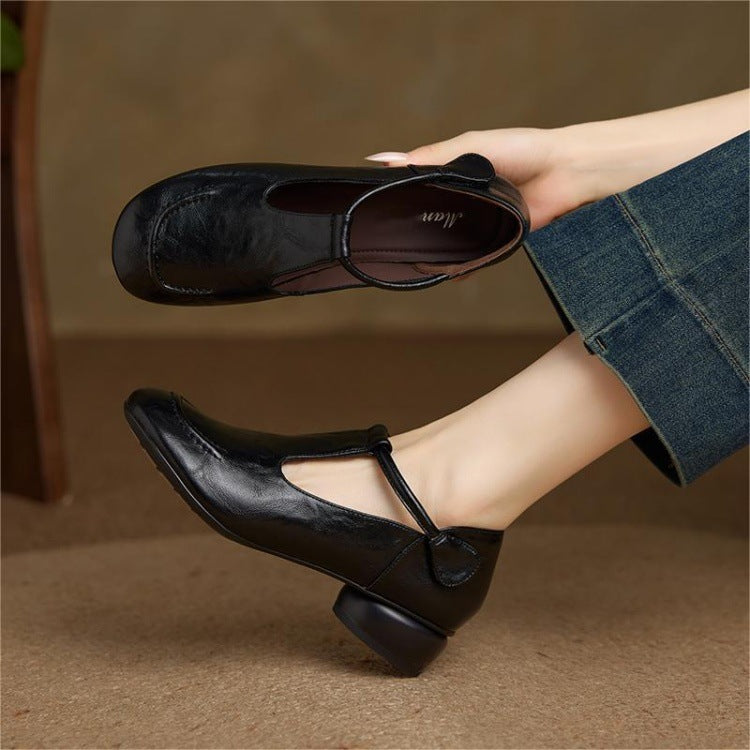 Women's Thick Low Deep Mouth Pumps Round Head Not Tired Feet Women's Casual Shoes