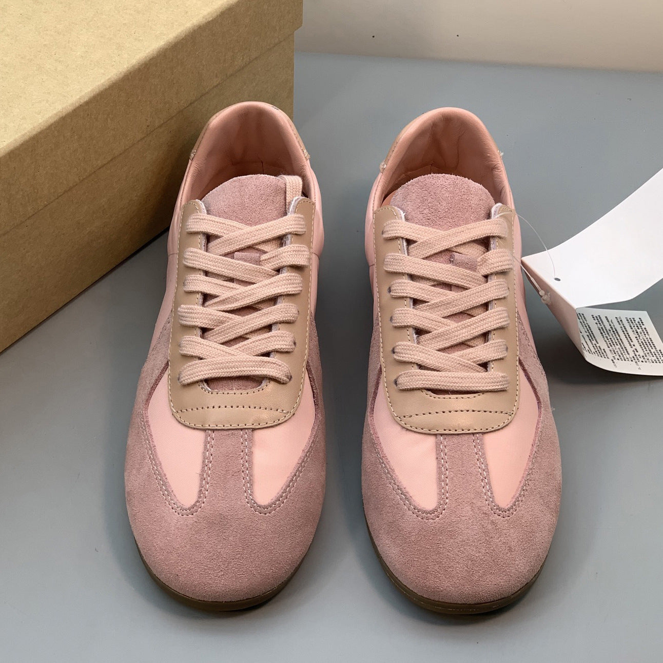 Women's Spring Leopard Print Color Matching Flat German Training Genuine Retro Women's Sports Shoes