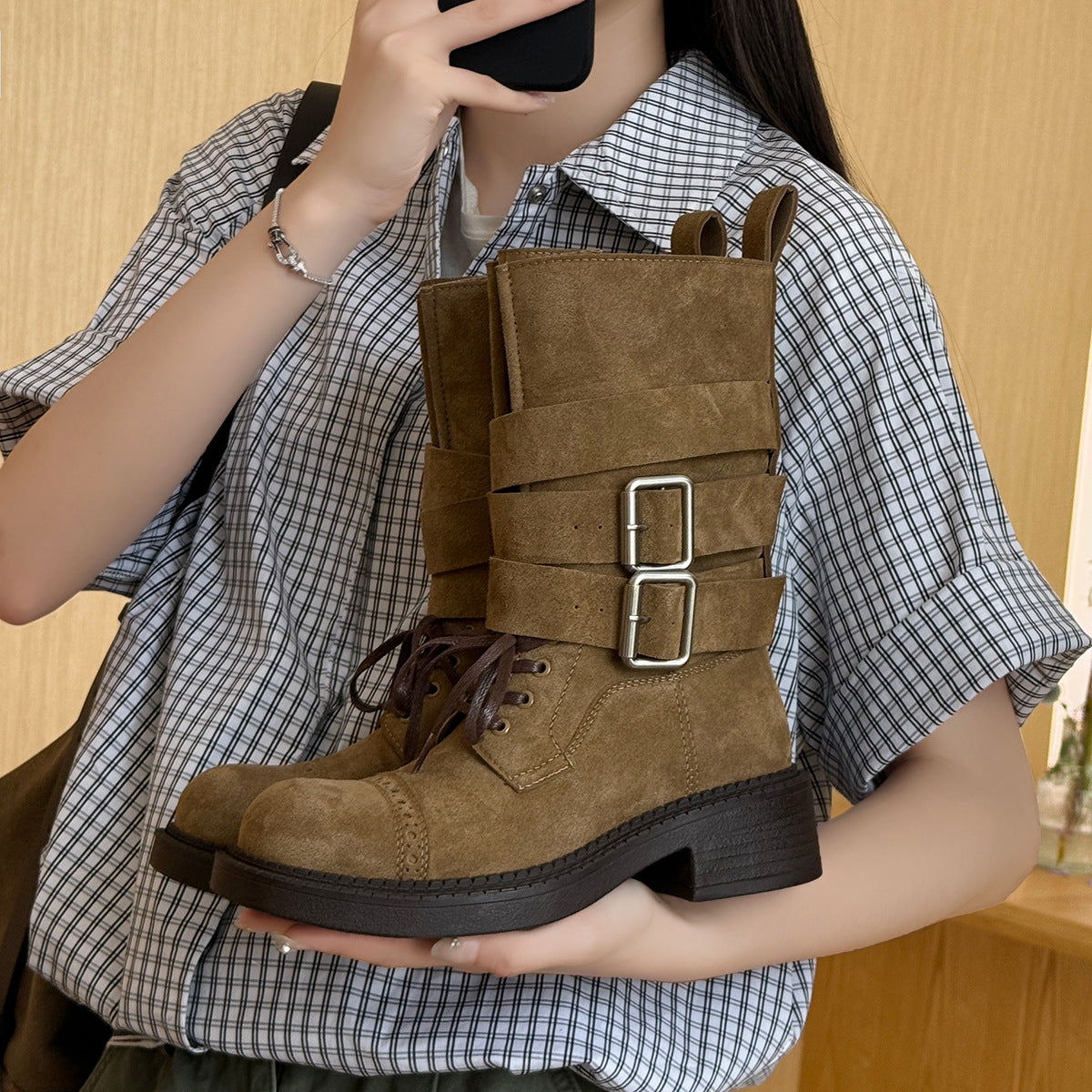 Women's Autumn Paris Platform Riding Buckle Loop Sports Casual Shoes