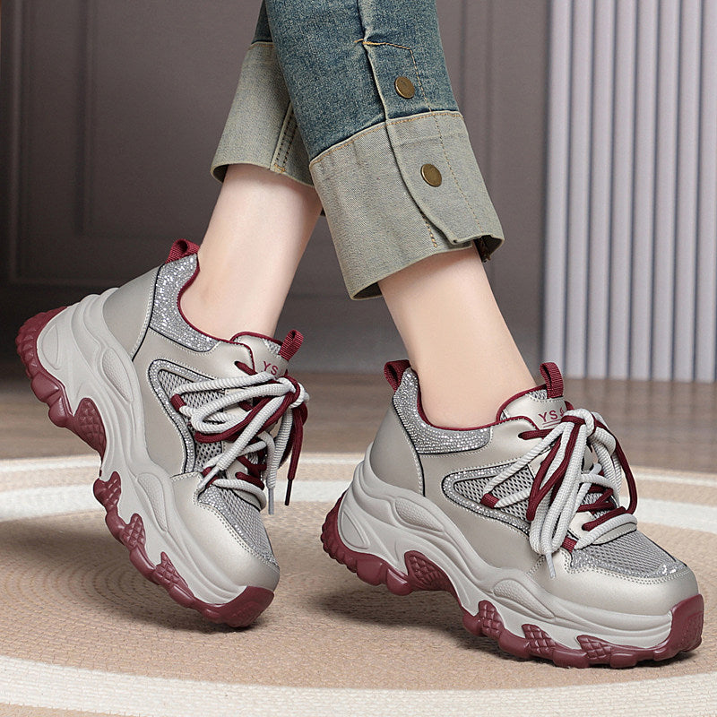 Women's Lightweight Running Small Feet Platform Dad Sneakers