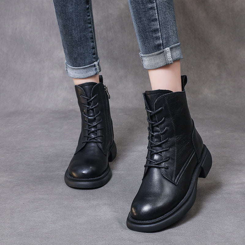 Women's Martin Slimming Soft Bottom Front Top Layer Boots