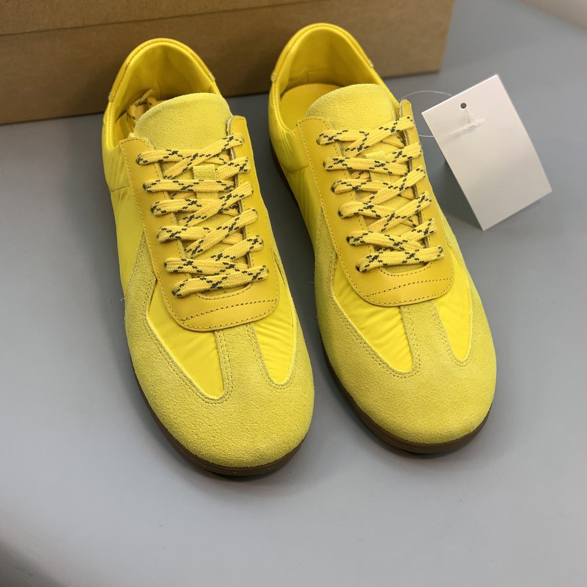 Women's Spring Leopard Print Color Matching Flat German Training Genuine Retro Women's Sports Shoes