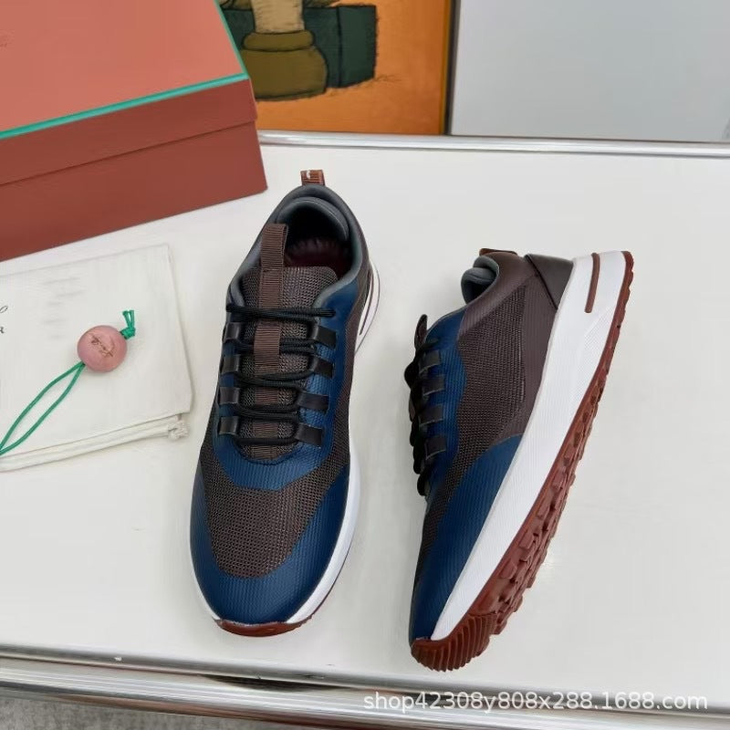 Men's Mesh Thick Sole Jogging Breathable Cowhide Men's Shoes