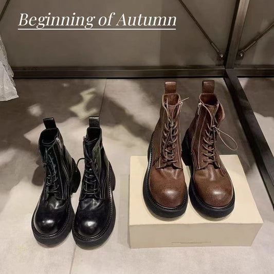 Women's Holiday Heavy Shrink Grain Cowhide Side Zip Women's Leather Boots