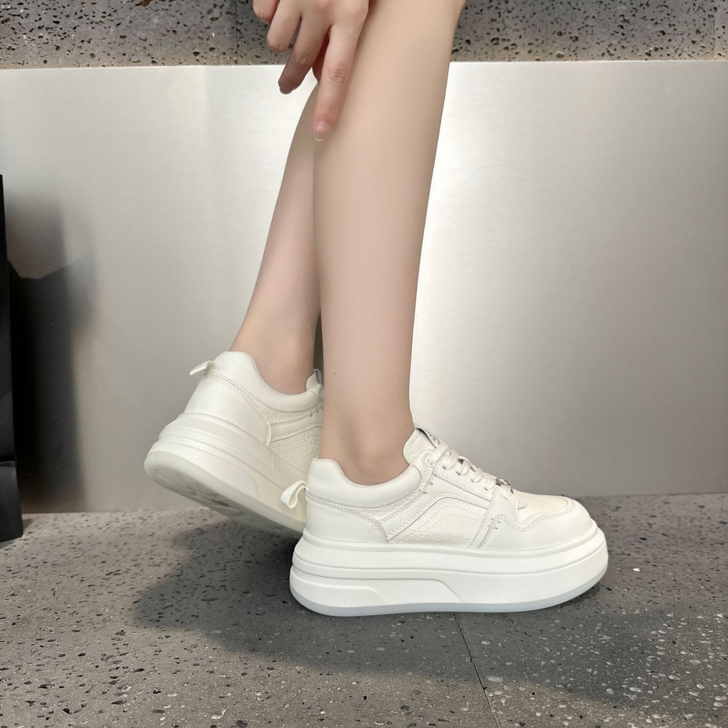Women's Platform White Autumn Lightweight Soft Sole Women's Sports Shoes