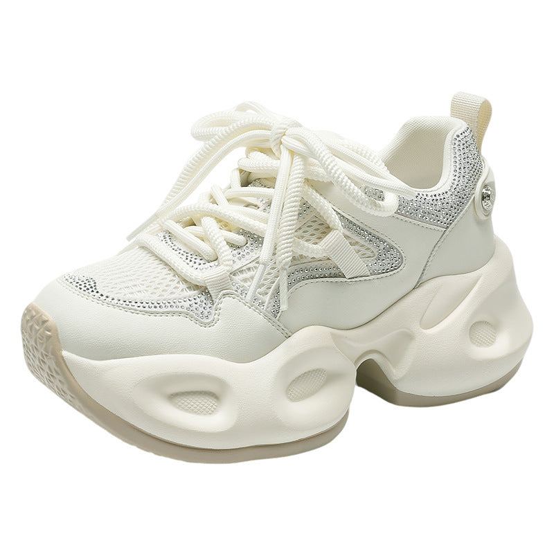 Women's Spring Height Increasing Authentic Rhinestones Best-selling Sports Casual Shoes