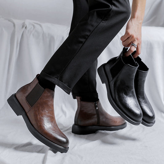 Men's British Style Business Formal Wear Black Pointed Boots