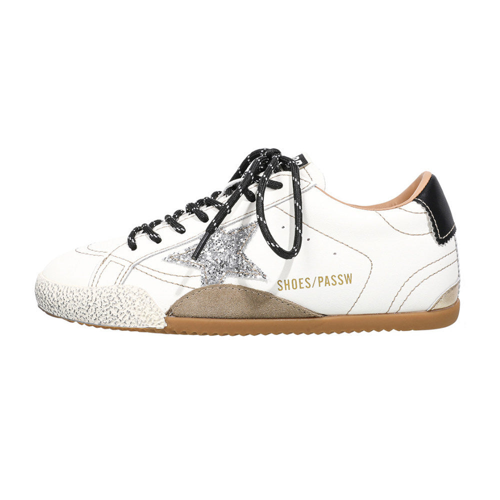 Women's Mom Thick Bottom Height Increasing Insole German Training White Argan Sneakers