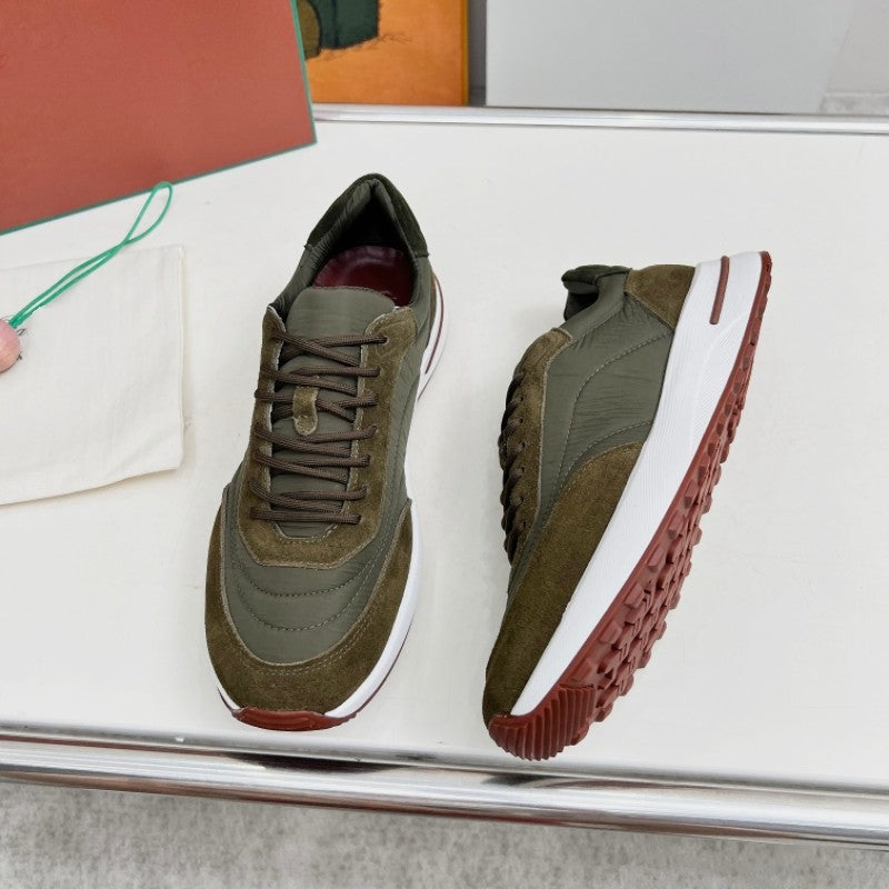 Men's Mesh Thick Sole Jogging Breathable Cowhide Men's Shoes