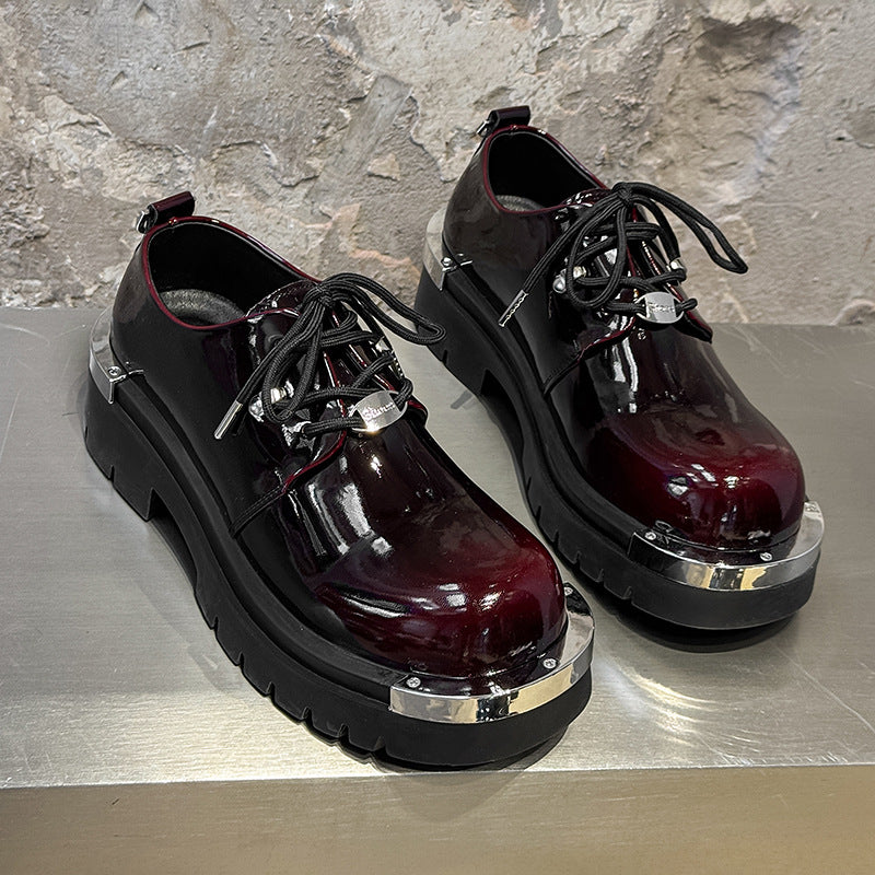 Men's Summer Fashion Formal Wear Khaki Blue Men's Casual Leather Shoes
