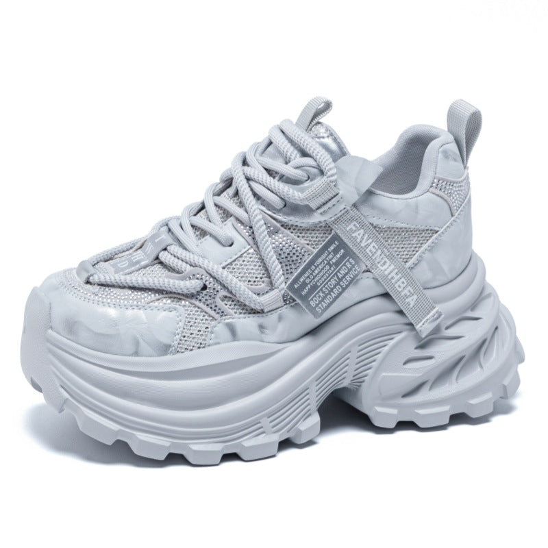 Women's Light Diamond Dad Height Increasing Plus Casual Shoes