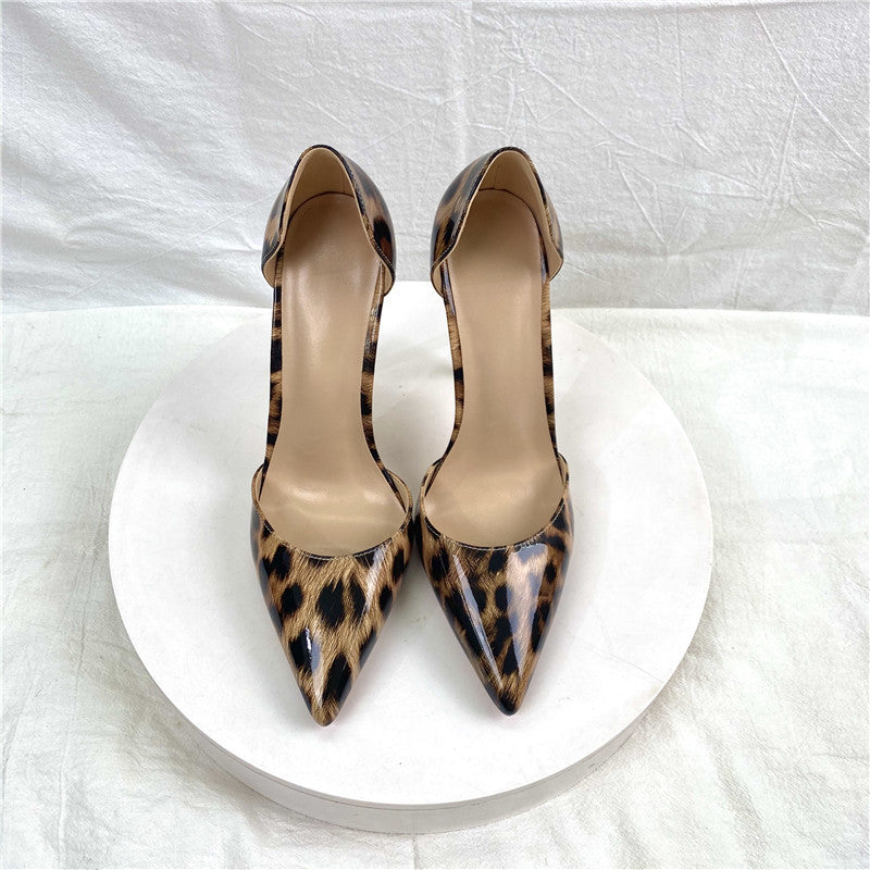 Women's Leopard Hollow Pointed Stiletto Fashion Sexy Women's Shoes
