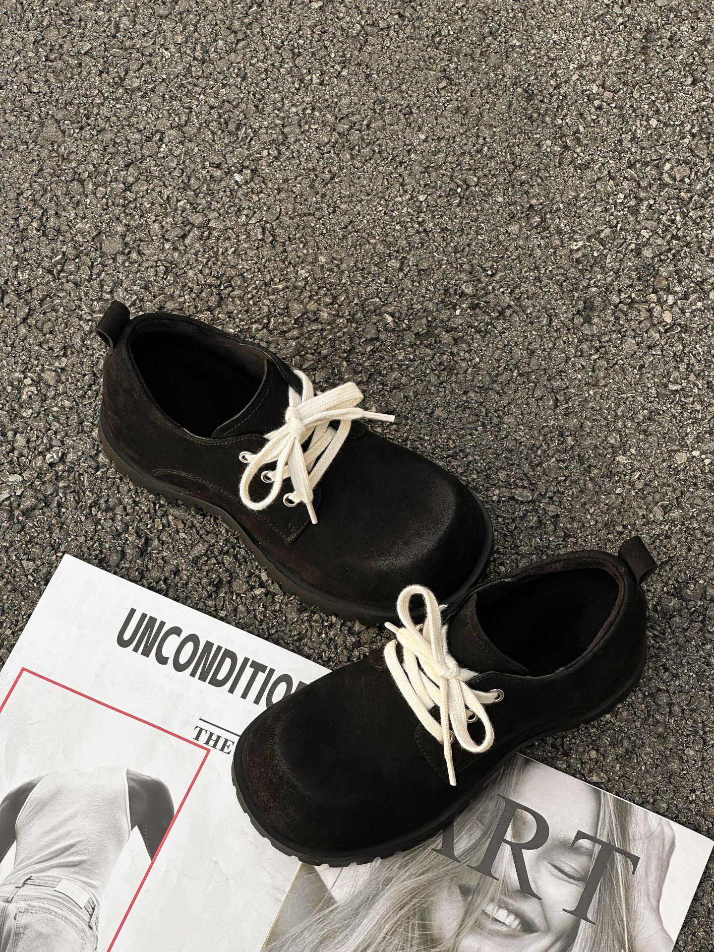 Women's Increasing Brushed Derby Thick Bottom Fashion Low Top Fashionable Not Women's Casual Shoes
