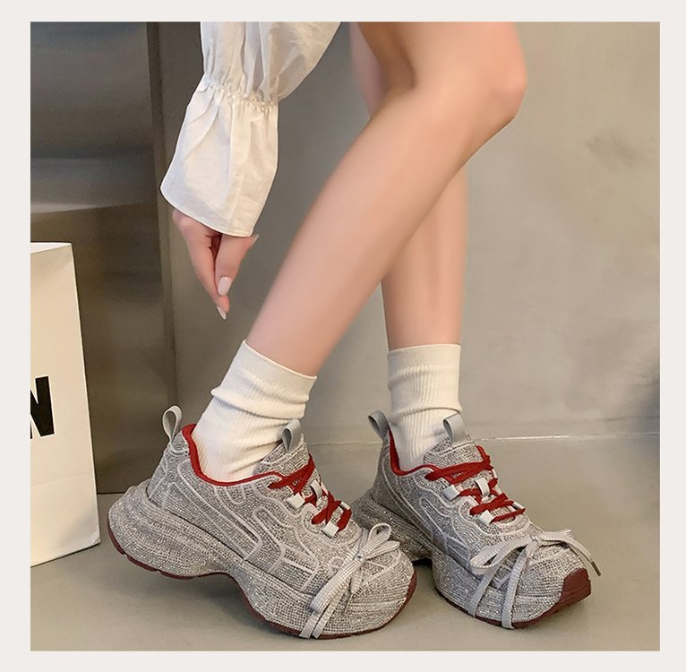 Women's Dad Spring Thick Bottom Increased Fried Street Women's Sports Shoes