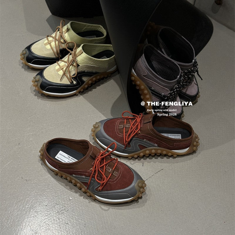 Price Canadian Dollar Contrast Color Mules Slip-on Platform Outer Wear Women's Casual Shoes