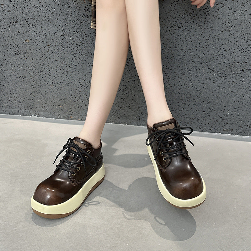 Women's Ugly Cute Big Head Martin For Autumn Women's Leather Boots