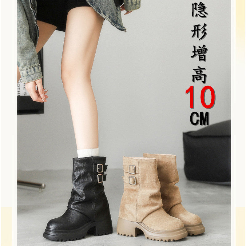 Women's Invisible Elevated Pantyhose Soft Bottom Lightweight Boots