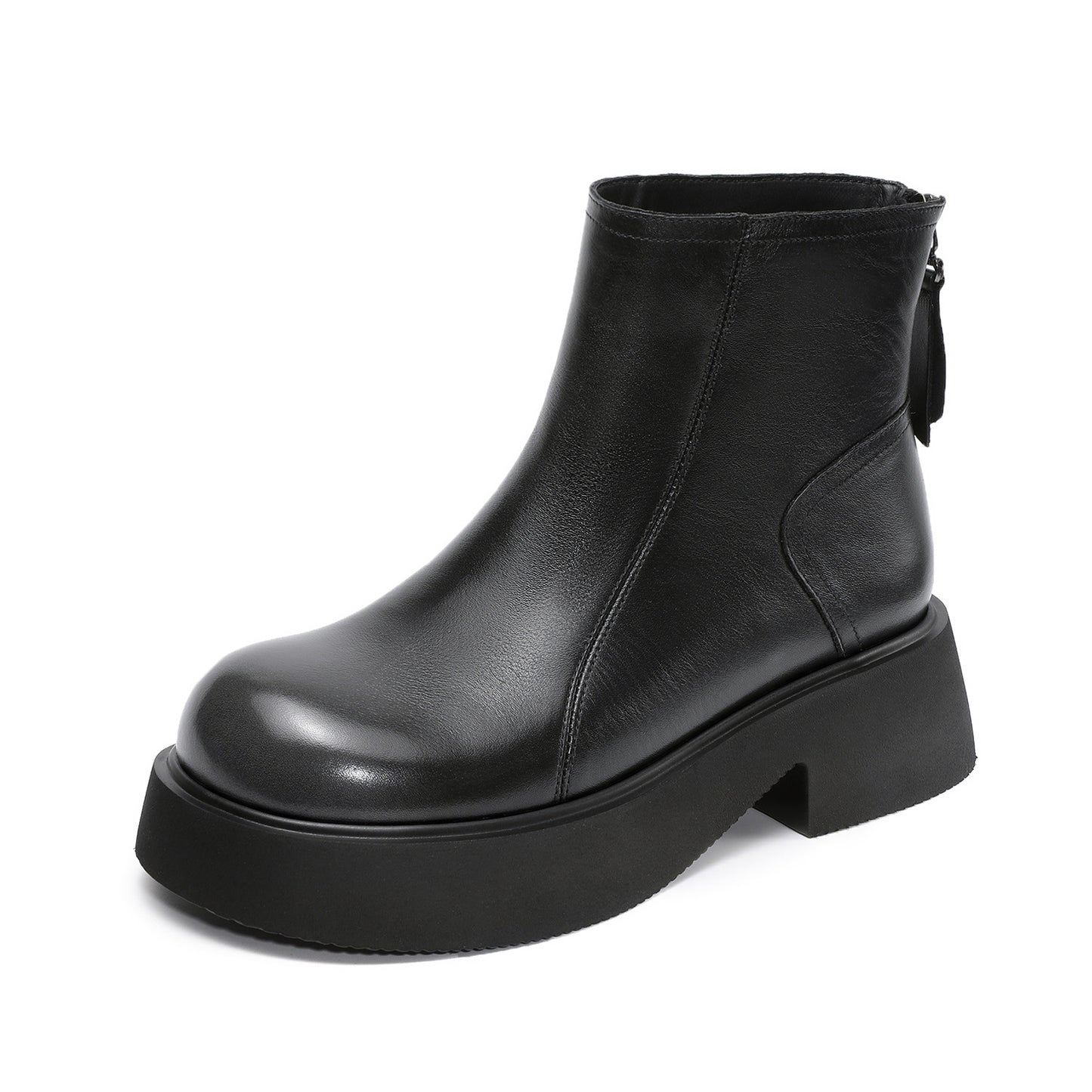 Women's Bottom Elevator Ankle Genuine Retro Big Women's Leather Boots