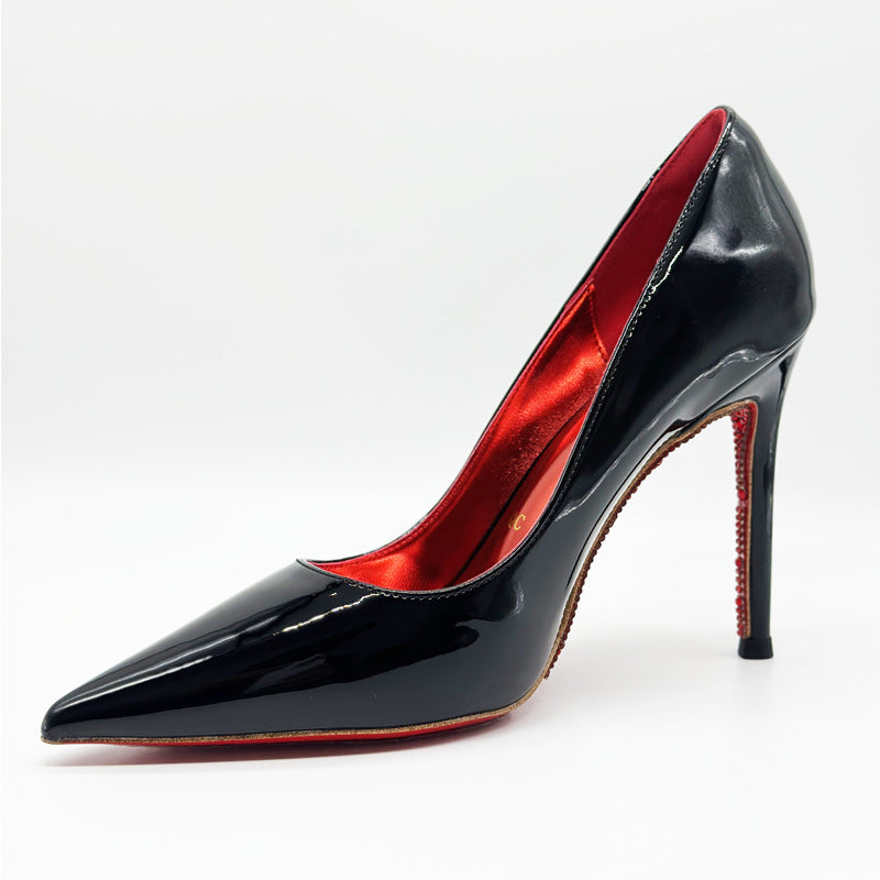 Protection Air Cotton Side Empty Pointed Red High Sexy Temperament Heels