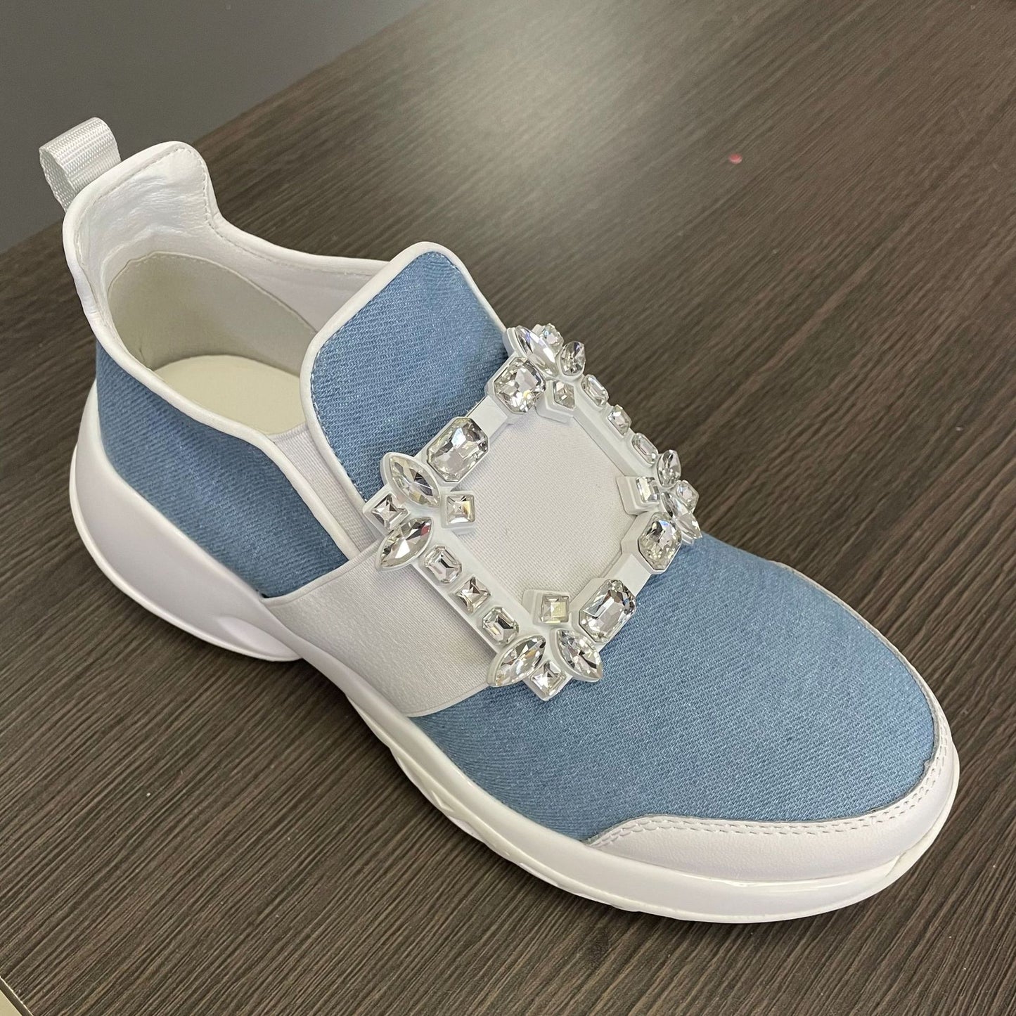 Women's Rhinestone Square Buckle Platform Dad Mesh Height Increasing Sports Casual Shoes