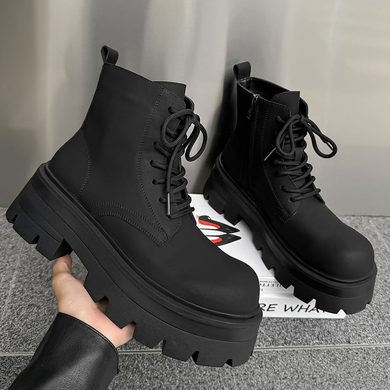 New Men's Thick Bottom Increased Derby Men's Martin Boots