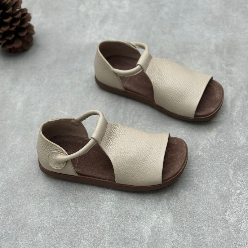 Women's Retro Handmade Genuine Fish Mouth Summer Magic Sandals