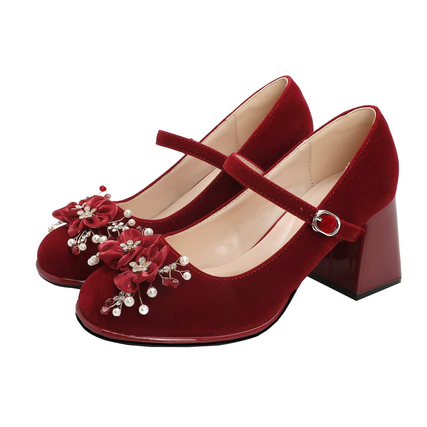 Red Bridal French Style Beautiful Fat Feet High Not Tired Women's Fashion Shoes