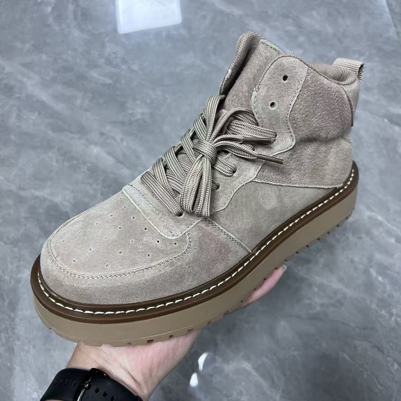 Men's Retro Style Worker Outdoor Leisure Board Fleece-lined Warm Boots