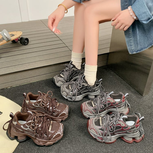Women's Metal Buckle Platform Muffin Daddy Autumn Sneakers