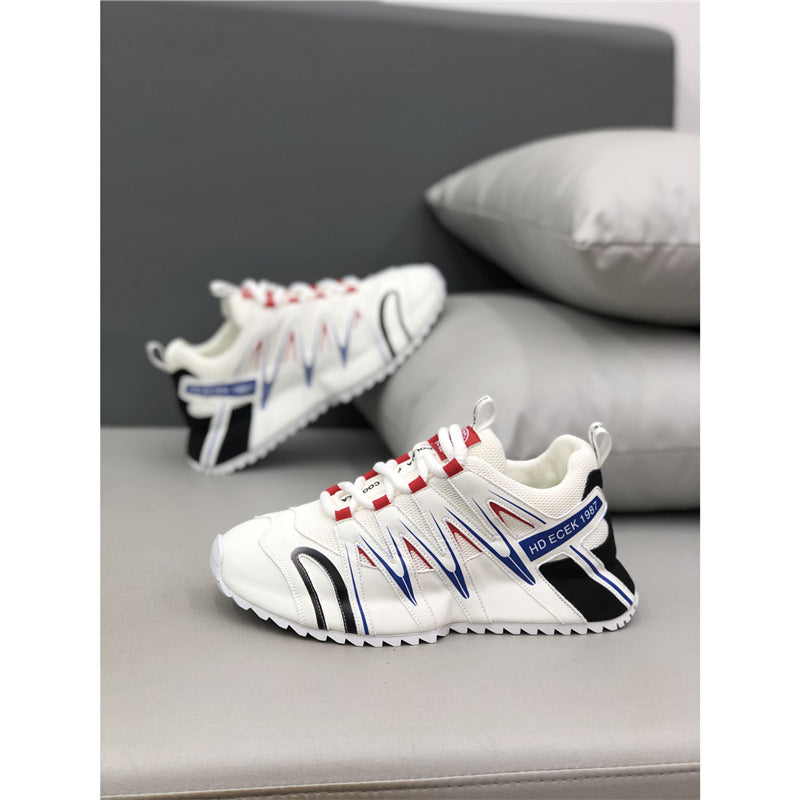 Summer Mesh Breathable Lace Up Fashion Thick Men's Sports Shoes