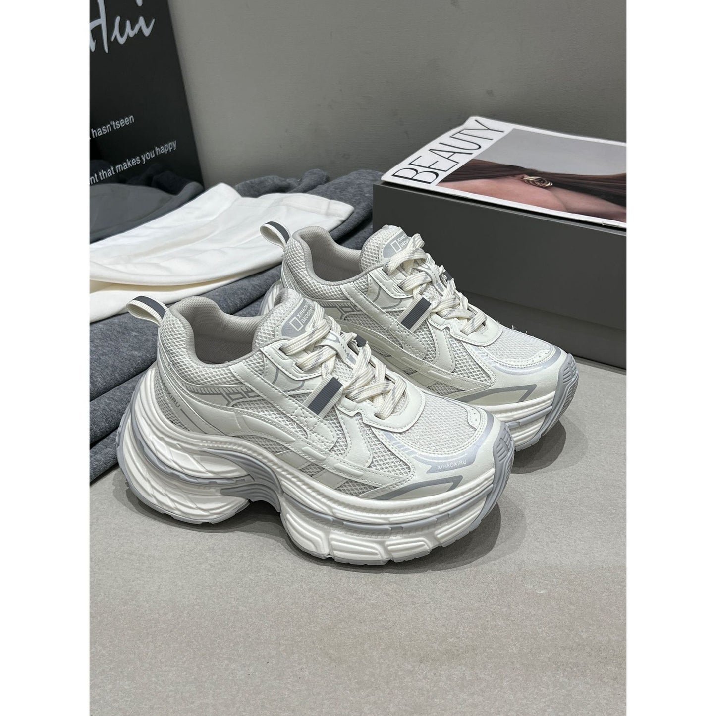 Women's Dad Spring Small Height Increasing Color Sneakers