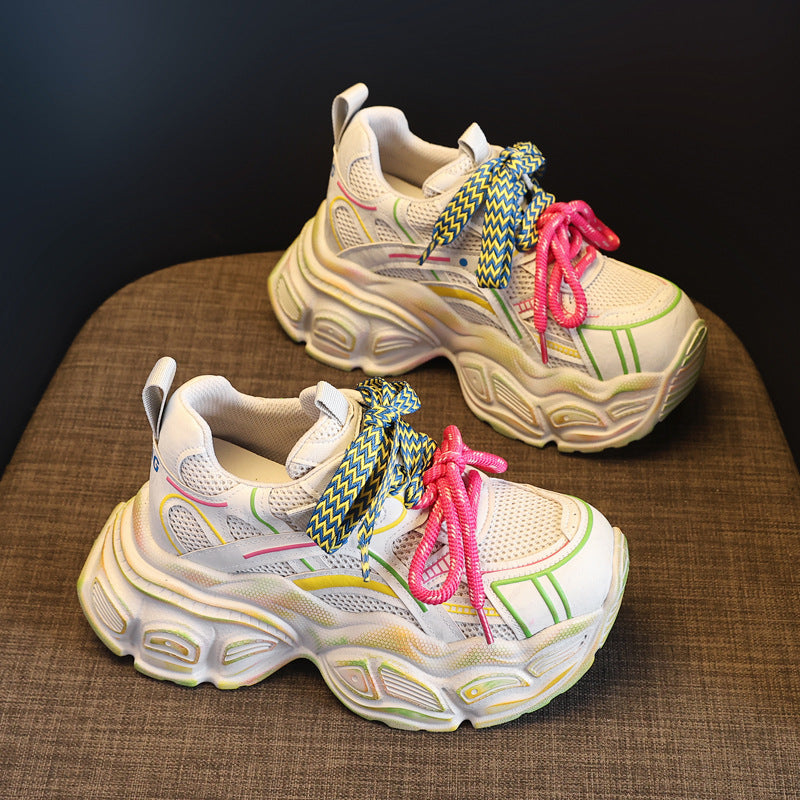Women's Height Increasing Insole Mesh Spring Muffin Soft Sports Casual Shoes